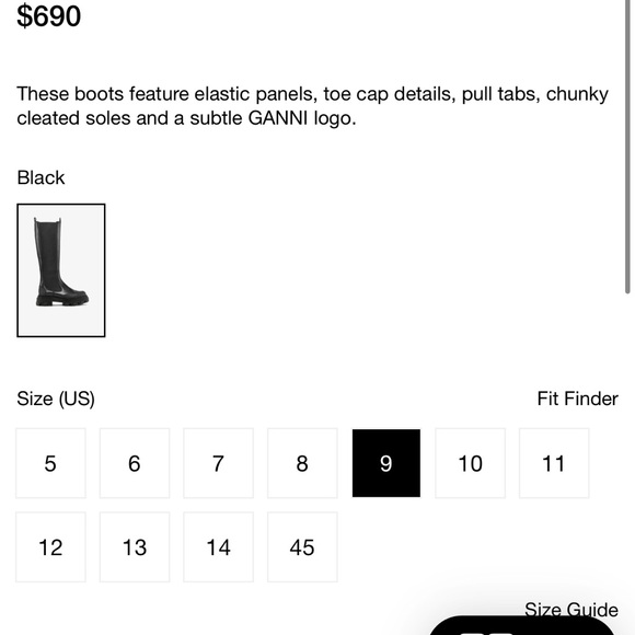 Ganni Black Over the Knee Boots - Picture 9 of 10